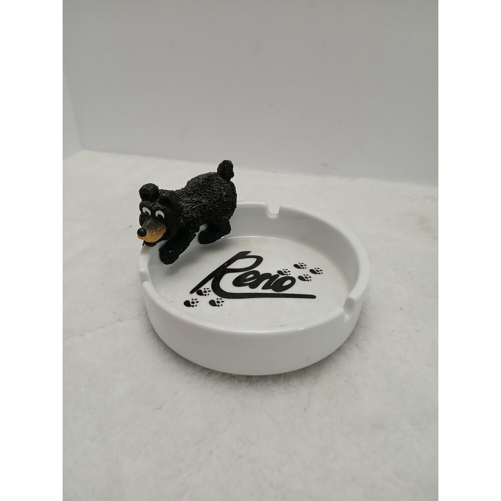 ​Reno NV Bear‎ Ashtray Souvenir 3" Ceramic Figurine Fun Vintage Gift